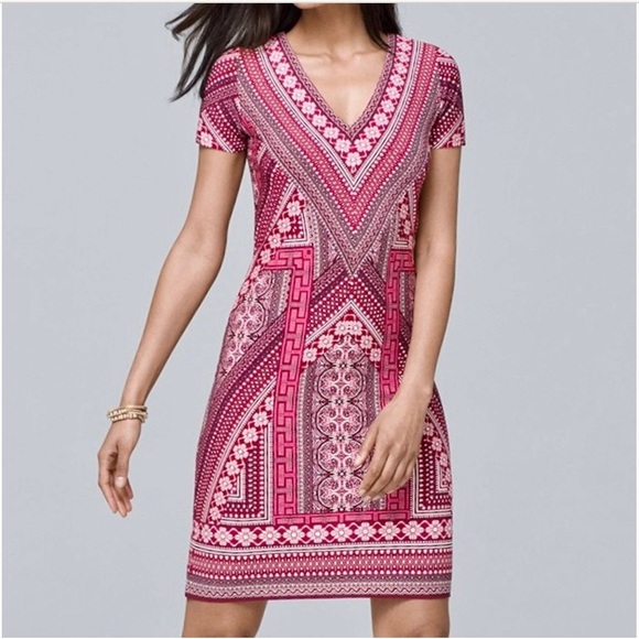 WHBM Mosaic Print Sheath Dress - Picture 1 of 12